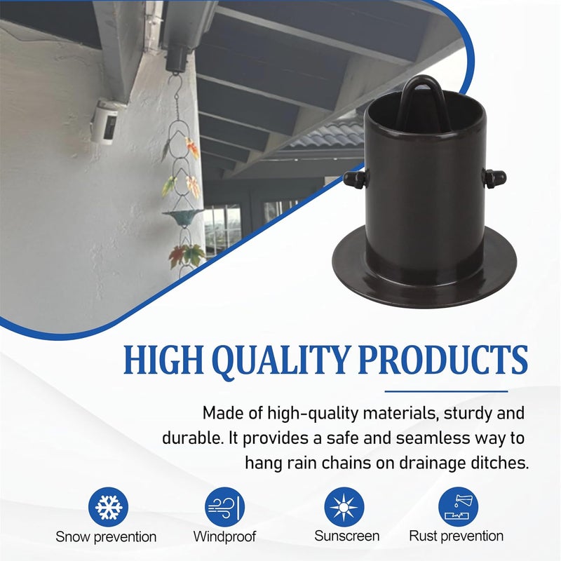 Natple Rain Chain Gutter Adapter Rain Chain Installation Kits for Rain Chain Installation,Replacement Downspou(Black Lacquer Aluminum 3in/1.84in) 1 Pcs - Image 4