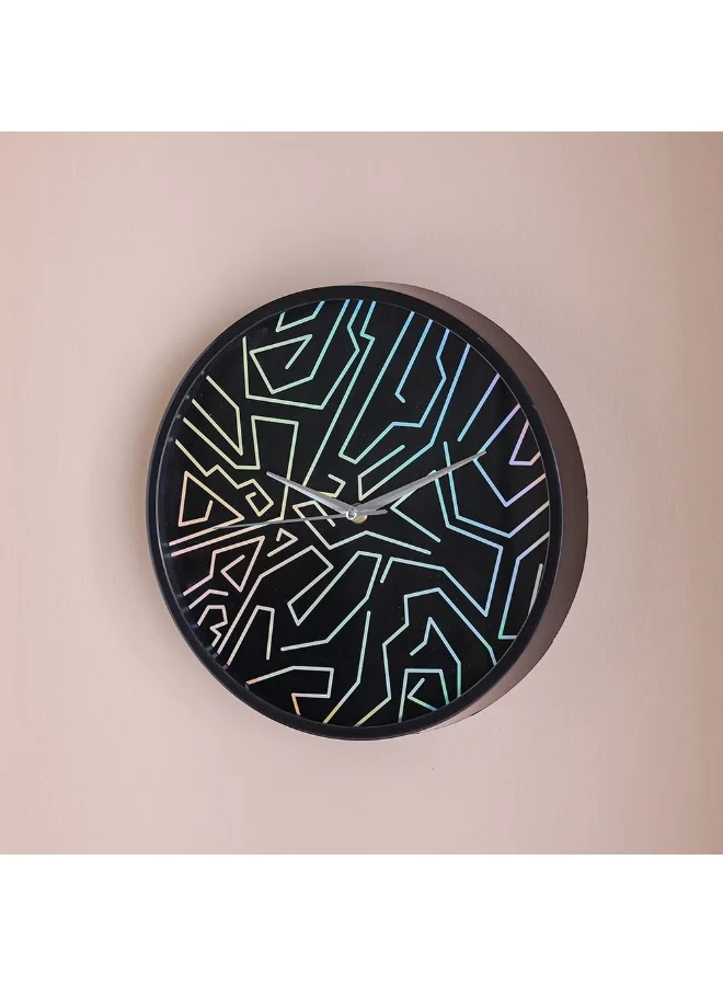 DANUBE HOME Danube Home Cambridge Abstract Wall Clock Contemporary Design Modern Wall Timepiece For Living Room Office Bedroom Stylish Decorative Home Accent 30X30X4.5Cm Black