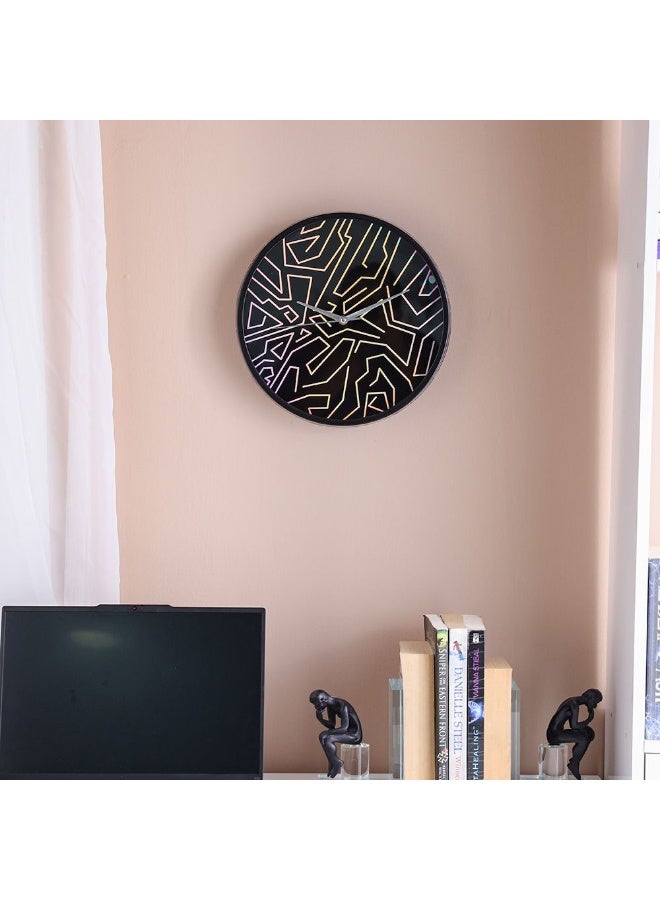 Danube Home Cambridge Abstract Wall Clock Contemporary Design Modern Wall Timepiece For Living Room Office Bedroom Stylish Decorative Home Accent 30X30X4.5Cm Black - Image 5