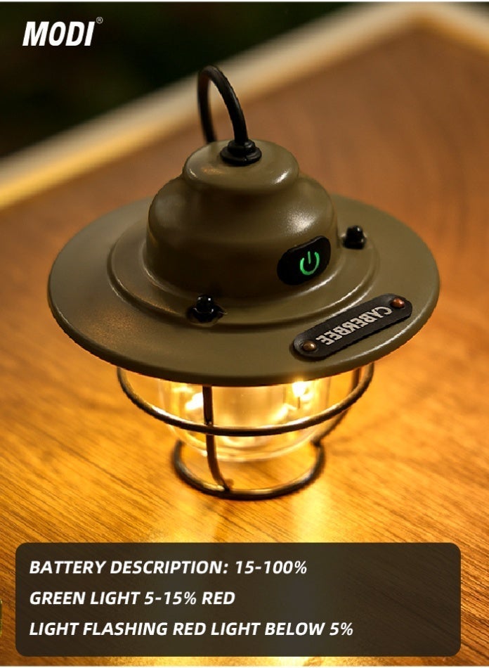 MODI Runtime Vintage Camping Lantern 93×93×104mm – 3000K/4000K/6500K Warm to Cool Dimmable Light, IPX4 Waterproof Portable LED Tent Lamp for Camping, Hiking & Emergency Use - Image 3