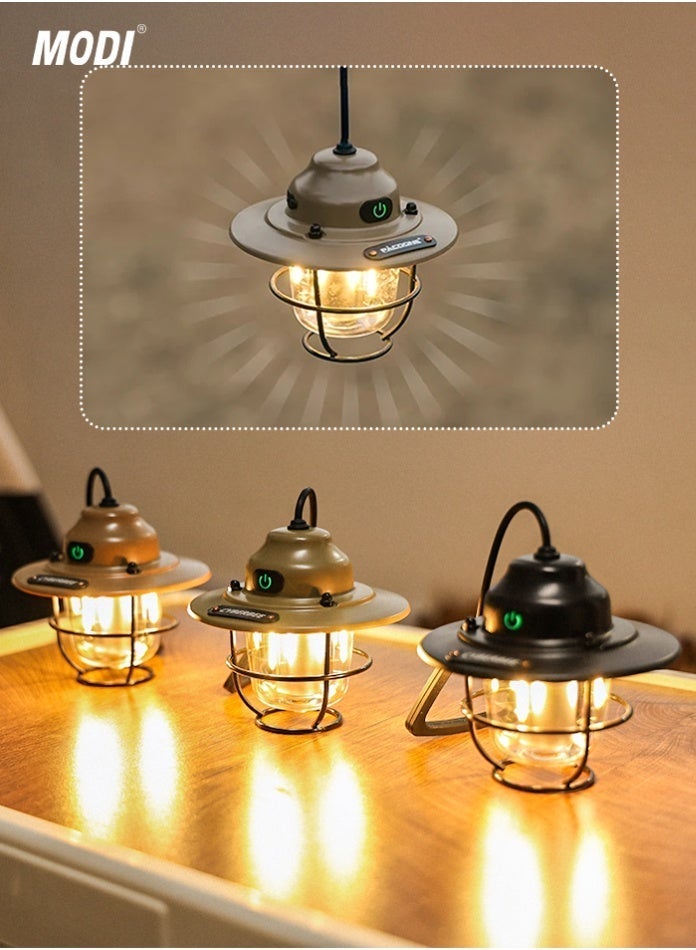MODI Runtime Vintage Camping Lantern 93×93×104mm – 3000K/4000K/6500K Warm to Cool Dimmable Light, IPX4 Waterproof Portable LED Tent Lamp for Camping, Hiking & Emergency Use - Image 4