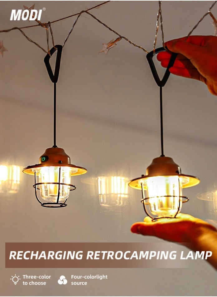 MODI Runtime Vintage Camping Lantern 93×93×104mm – 3000K/4000K/6500K Warm to Cool Dimmable Light, IPX4 Waterproof Portable LED Tent Lamp for Camping, Hiking & Emergency Use - Image 2