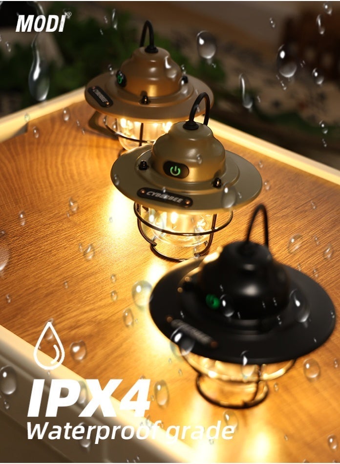 MODI Runtime Vintage Camping Lantern 93×93×104mm – 3000K/4000K/6500K Warm to Cool Dimmable Light, IPX4 Waterproof Portable LED Tent Lamp for Camping, Hiking & Emergency Use - Image 5