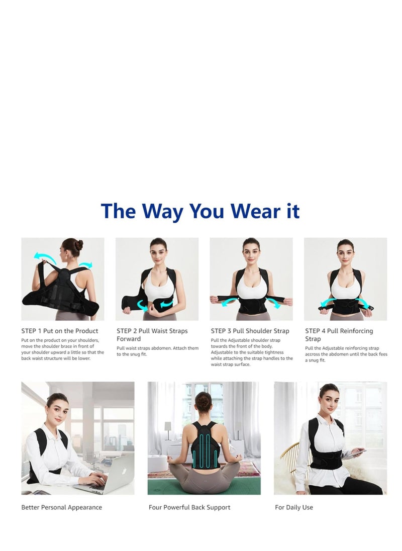 Cool Baby COOLBABY Back Brace Waist Trimmer Belt for Women & Men, Adjustable and Breathable Posture Back Brace Improve Back Posture and Provide Lumbar Support L SIZE  - Image 5