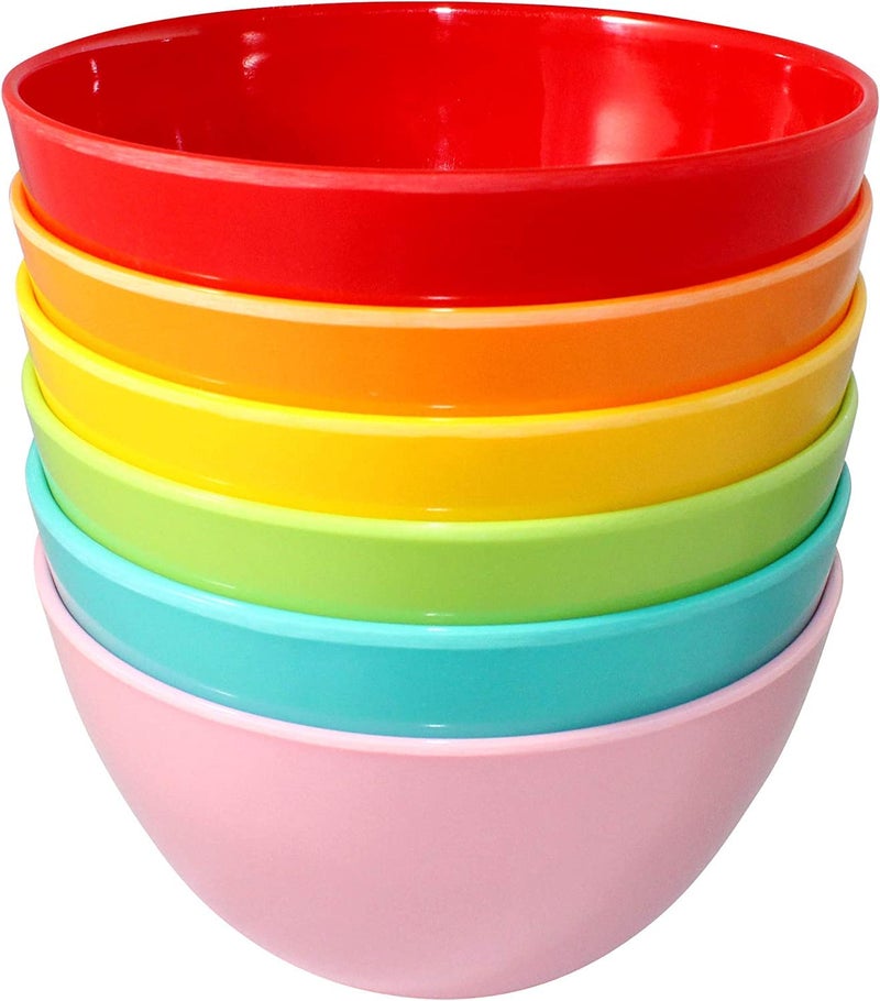 INVOSS Multi-Colored BPA-Free Plastic Mixing and Serving Bowls, Popcorn Bowls, Salad Bowls, Kichen Bowls for Space Saving Storage -700 ml, Set (8 pcs) - Image 1