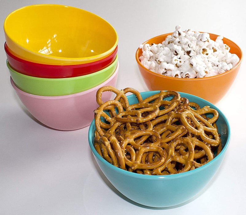 INVOSS Multi-Colored BPA-Free Plastic Mixing and Serving Bowls, Popcorn Bowls, Salad Bowls, Kichen Bowls for Space Saving Storage -700 ml, Set (8 pcs) - Image 3