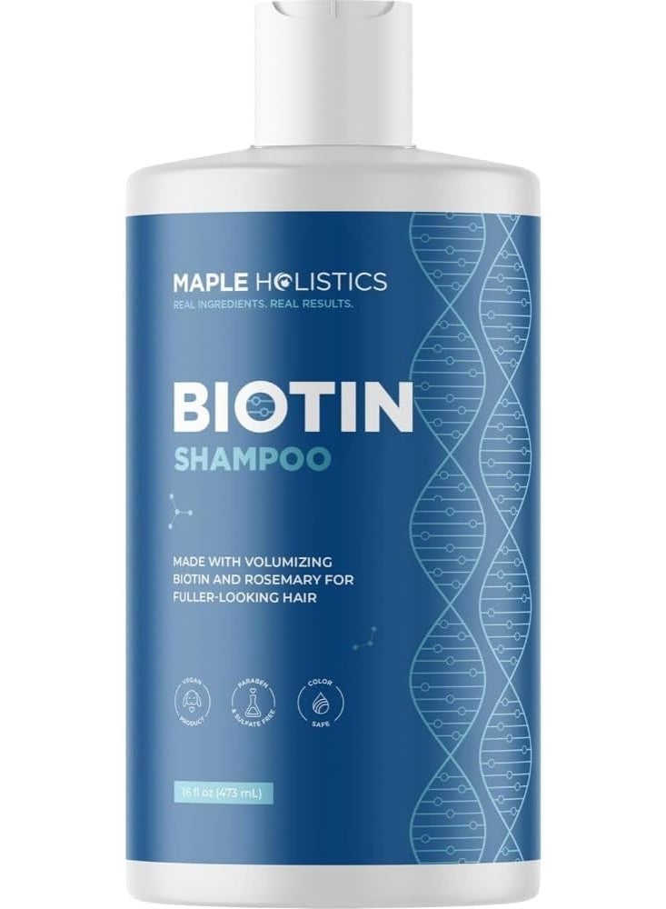 Volumizing Biotin Shampoo for Thin Hair - Sulfate Free Shampoo for Fine Hair Care with Biotin Hair Vitamins for Thinning Hair Care - Zinc Pyrithione Shampoo Biotin Coconut Oil Dry Scalp Care Shampoo