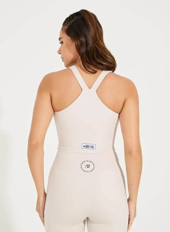 Styli Gymspire Edition- Label & Logo Racerback Longline Sports Bra