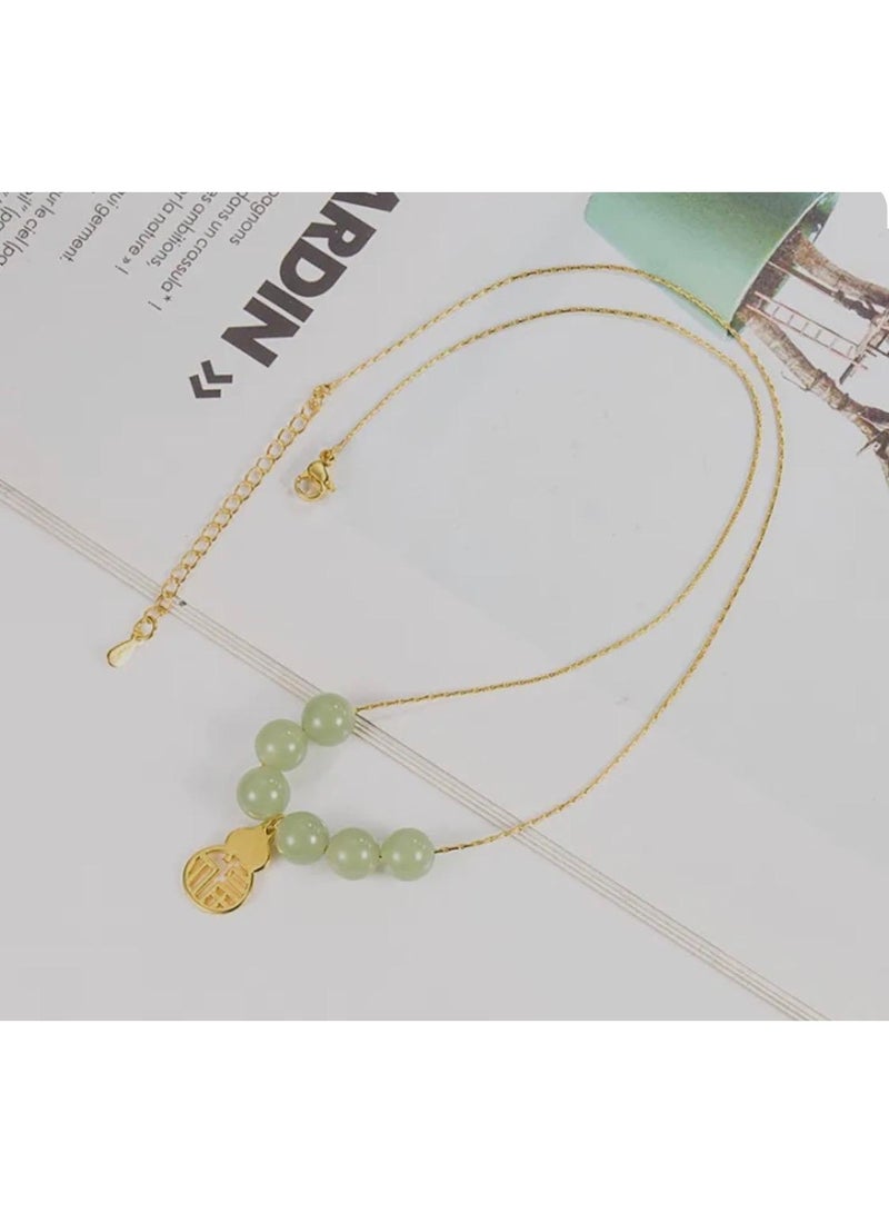 سيمهو سلسال نسائي أنيق من الاستانلس ستيل مطلي باللون الذهبي - Image 1