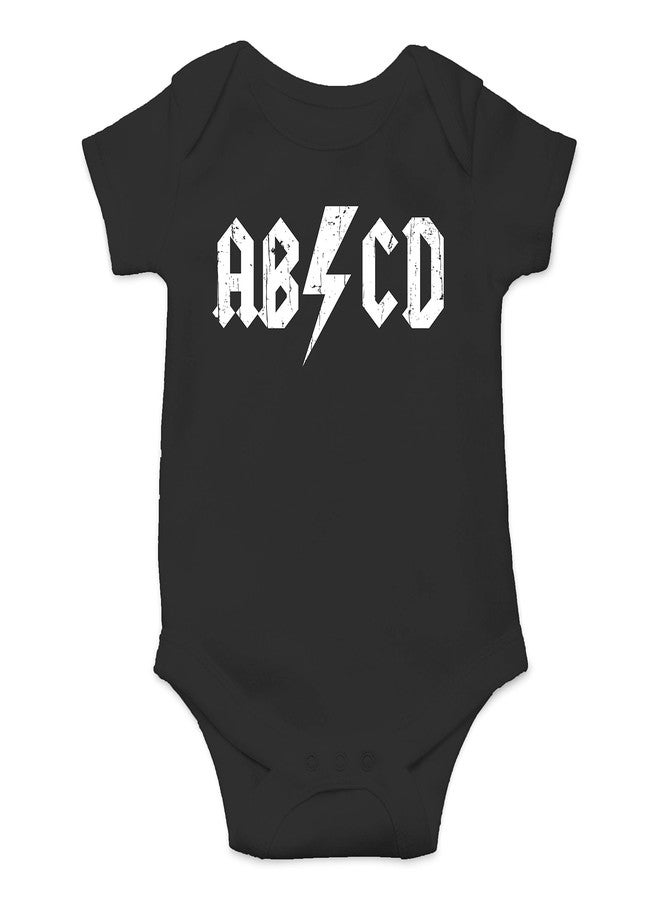 Funnwear ملابس أطفال أولاد بتصميم حروف الأبجدية الإنجليزية - ملابس أطفال مواليد (6 أشهر، أسود) - Image 1