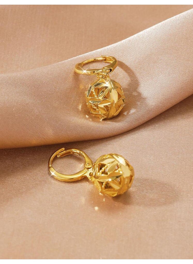 غولدماكس حلق اذن نسائي شبيه بالذهب مطلي عيار 21 - Image 2