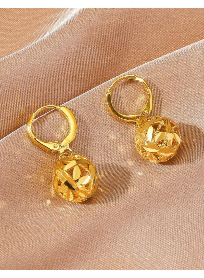 غولدماكس حلق اذن نسائي شبيه بالذهب مطلي عيار 21 - Image 1