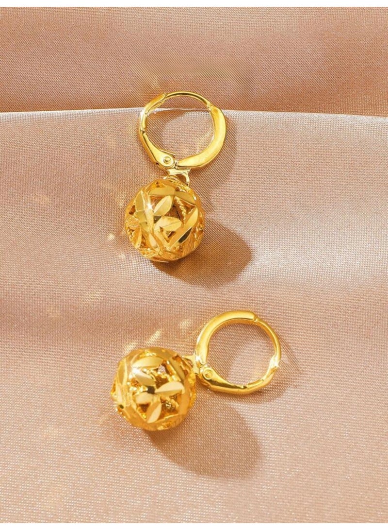 غولدماكس حلق اذن نسائي شبيه بالذهب مطلي عيار 21 - Image 3