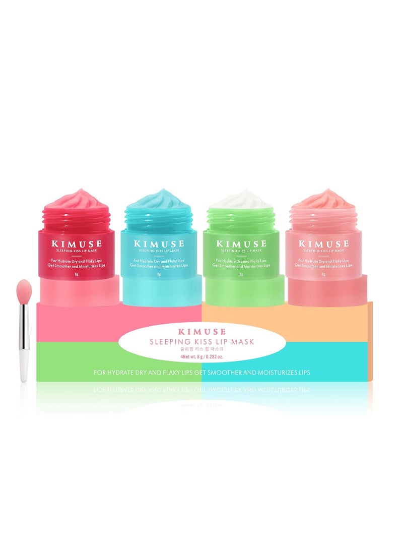 KIMUSE Lip Mask Set, Lip Sleeping Mask, Overnight Lip Treatment for Dry Lip, Flaky, Moisturizing, Vitamin C, Shea Butter & Antioxidants