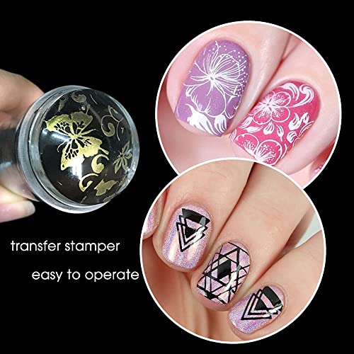 Buransh Transparent Silicone Visible Body Jelly Nail Art Tool Stamps Kit with Acrylic Scrapers French Replaceable Stamper Heads Stamping Polish Manicure Best Product For Girl woman female Bridal - Image 4