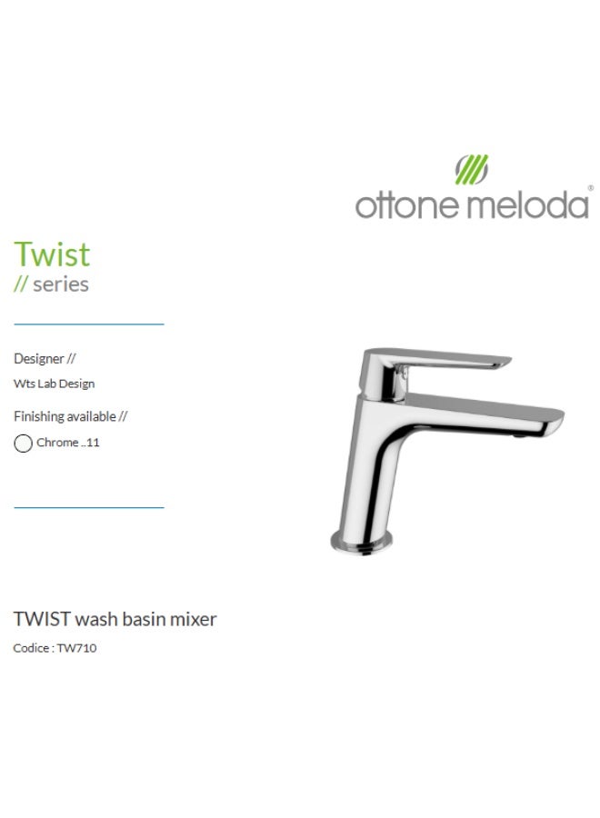 ottone meloda TWIST Wash basin mixer with pop up waste - Image 2