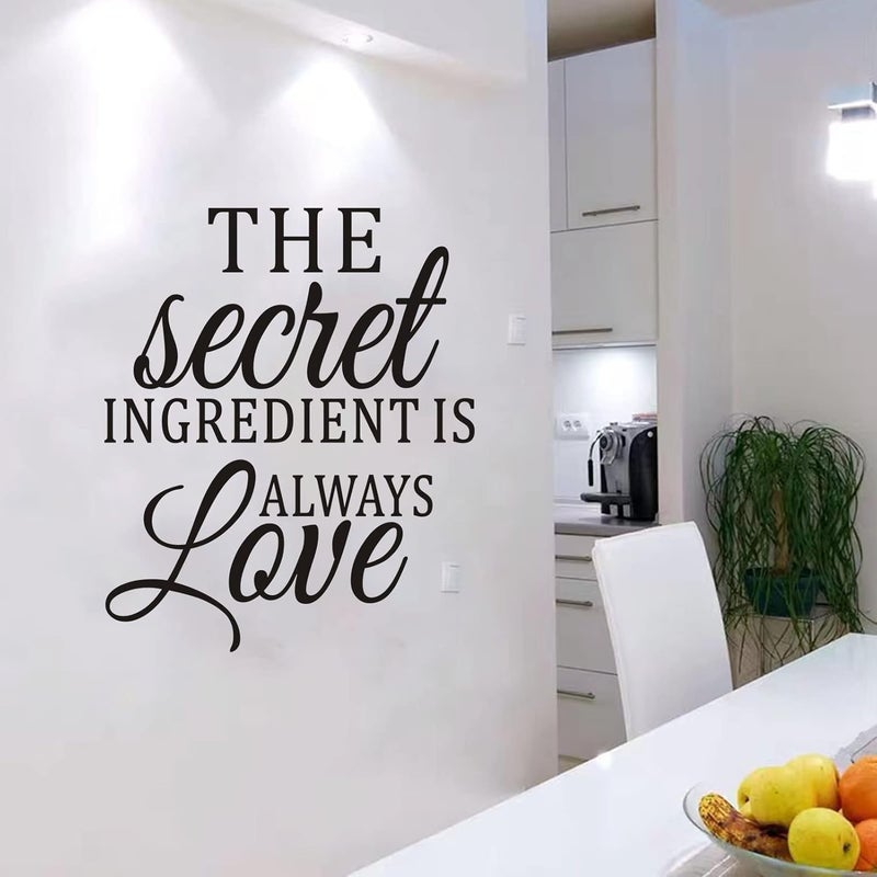 AnFigure Home Quotes Wall Stickers for Kitchen Peel and Stick Inspirational Living Room Dining Room Positive Vinyl Art Wall Decals  The Secret Ingredient is Always Love 20X24 - Image 1