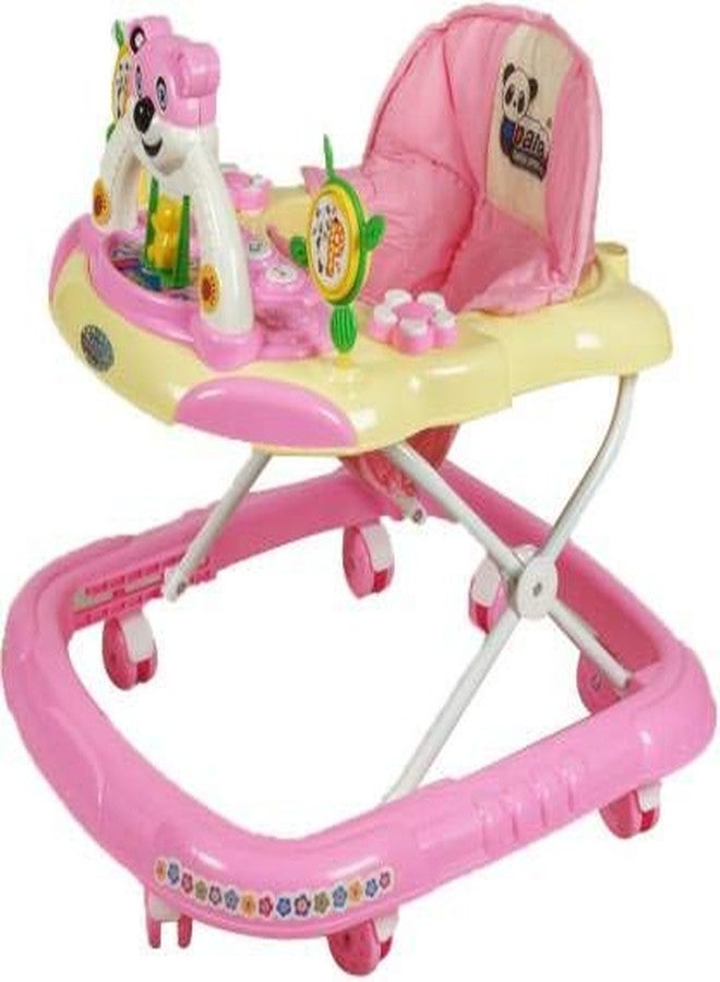 JoyRide Baby Panda Walker - Musical, Foldable & Height Adjustable (Pink) - Image 1