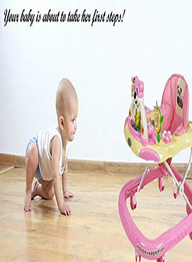 JoyRide Baby Panda Walker - Musical, Foldable & Height Adjustable (Pink) - Image 2