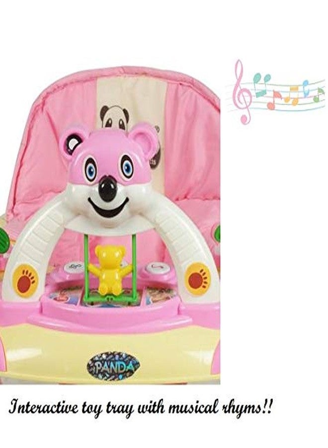 JoyRide Baby Panda Walker - Musical, Foldable & Height Adjustable (Pink) - Image 3