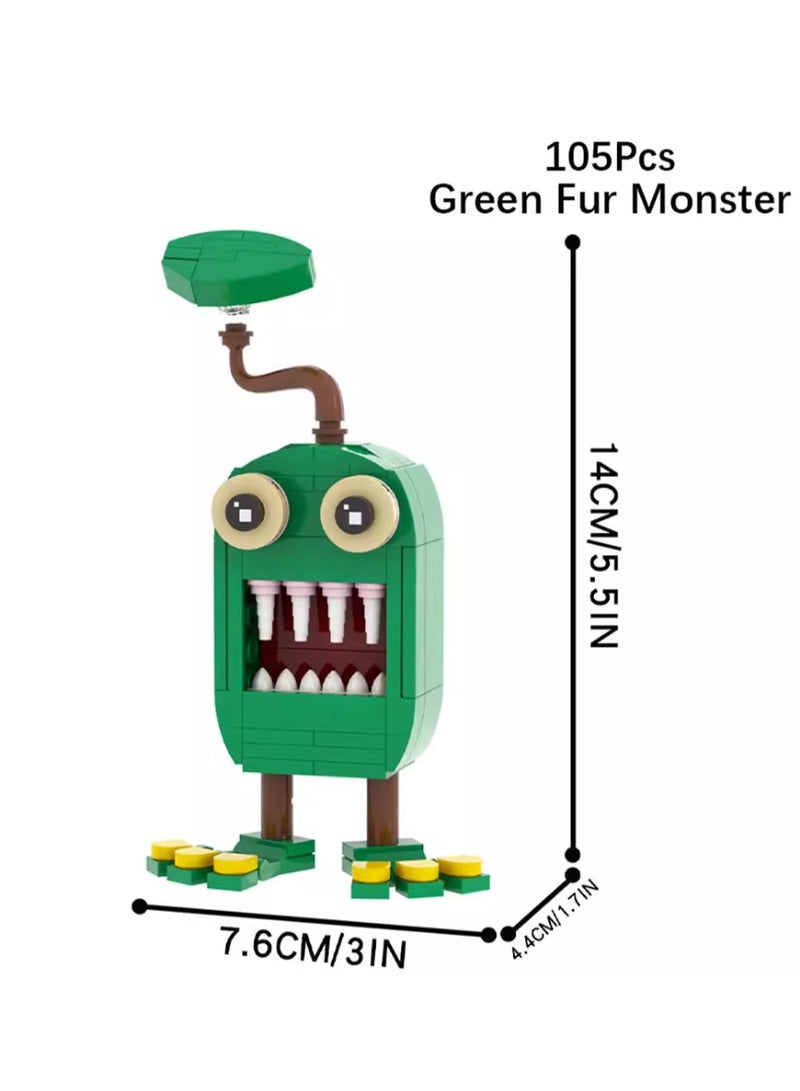 Loquat Children's Self-assembly Small Particle Toy Building Blocks Monster Concert Green Hair Monster Model Hand-made Creative Puzzle Toys - Image 2