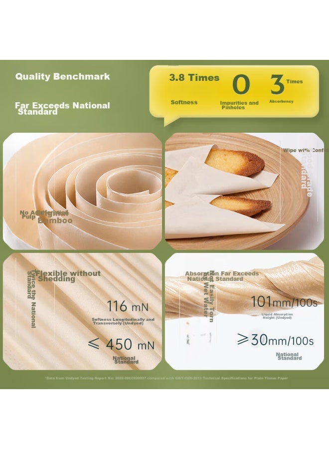 Wuro Wudian Wuro Core Roll Toilet Paper, Bamboo Pulp Paper, 4-ply, 140g*30 Rolls, Thick Heavyweight Tissue Paper, Toilet Roll Paper, Whole Box - Image 5