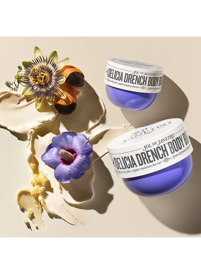 Sol de Janeiro Delícia Drench Body Butter 75ml | Travel-Size Intensely Nourishing Whipped Body Butter with Passion Fruit & Açaí | Long-Lasting Deep Hydration for Dry Skin with Indulgent Tropical Fragrance | Portable Luxury Body Butter - Image 2