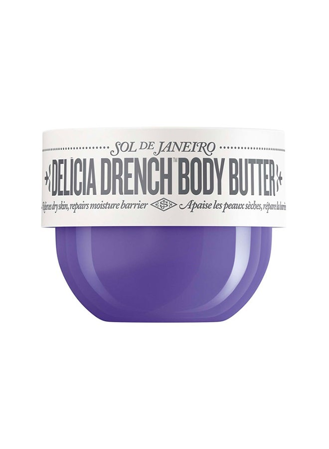 Sol de Janeiro Delícia Drench Body Butter 75ml | Travel-Size Intensely Nourishing Whipped Body Butter with Passion Fruit & Açaí | Long-Lasting Deep Hydration for Dry Skin with Indulgent Tropical Fragrance | Portable Luxury Body Butter - Image 1