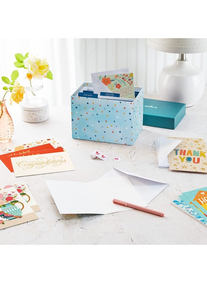 هولمارك مجموعة بطاقات تهنئة فارغة متنوعة من Hallmark All Occasion مع منظم بطاقات (عبوة من 100) - أعياد الميلاد، الشكر، التهاني، الزفاف، الطفل، التفكير فيك، التعاطف  - Image 2