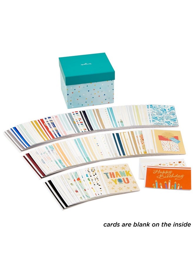 هولمارك مجموعة بطاقات تهنئة فارغة متنوعة من Hallmark All Occasion مع منظم بطاقات (عبوة من 100) - أعياد الميلاد، الشكر، التهاني، الزفاف، الطفل، التفكير فيك، التعاطف  - Image 4