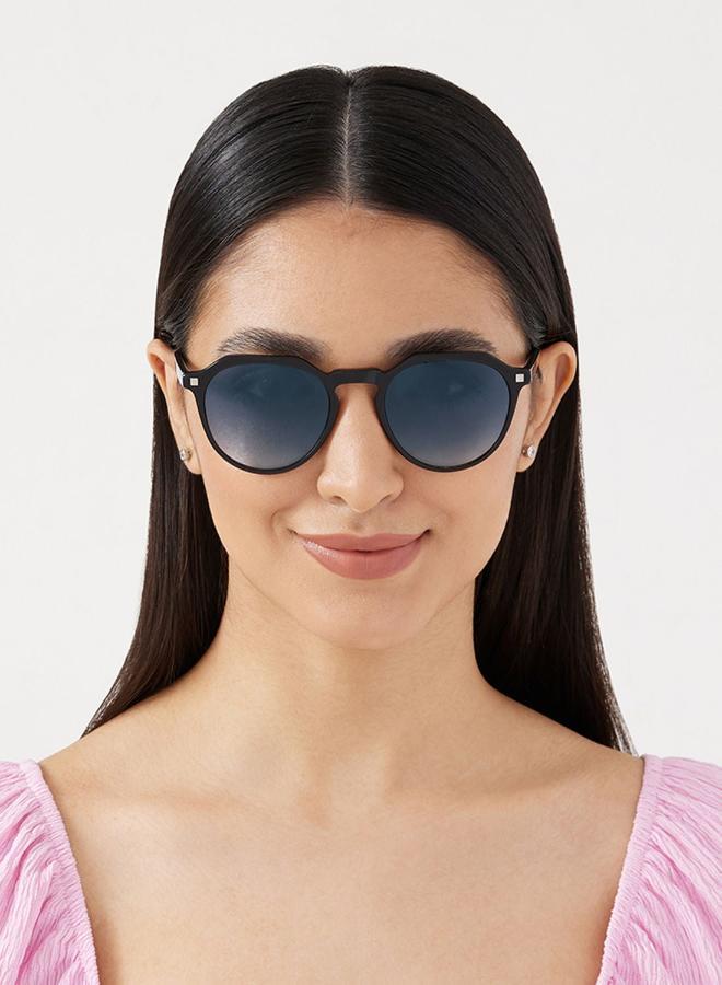 30 سندايز نظارات شمسية للجنسين بتصميم هندسي للحماية من الأشعة فوق البنفسجية أسود، أزرق - Image 4