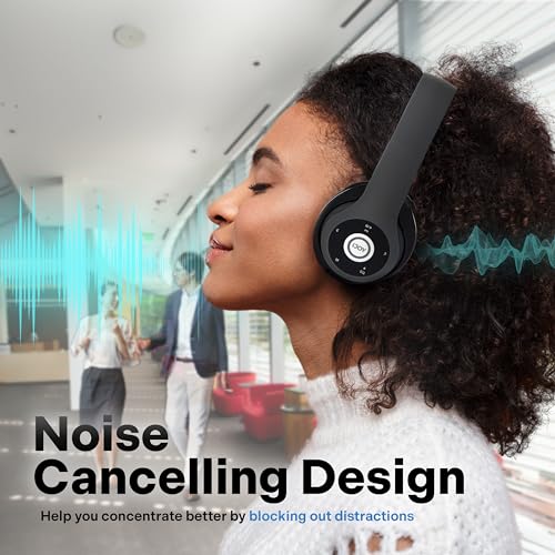 iJoy Bluetooth Headphones Over Ear, Wireless and Wired Foldable Headset Built-in Microphone, FM, Micro SD Card Slot - (Green) Adults Kids Men Women - Image 5