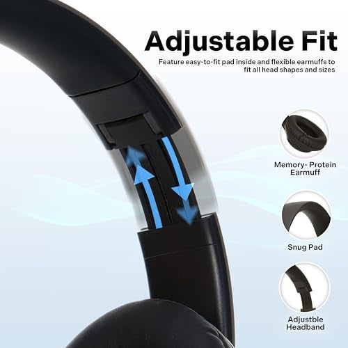 iJoy Bluetooth Headphones Over Ear, Wireless and Wired Foldable Headset Built-in Microphone, FM, Micro SD Card Slot - (Green) Adults Kids Men Women - Image 3
