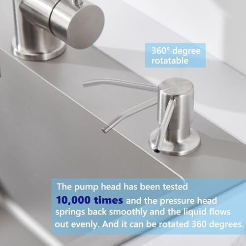 Wardock Sink Soap Dispenser Brushed Nickel, Soap Dispenser for Kitchen Sink Stainless Steel Refill from The Top Built in Sink Soap Dispensers with 13 OZ Soap Bottle - Image 5