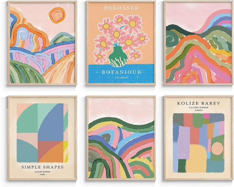ARPEOTCY Abstract Scenery Wall Art Prints Set - Image 1