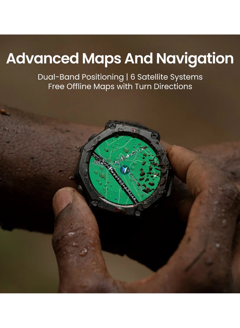 REBENUO T-Rex 3 Latest MODEL 2024 Ultra long battery life, Amoled Display, water resistance, advanced maps and navigation, AI powered voice control - Black - Image 3