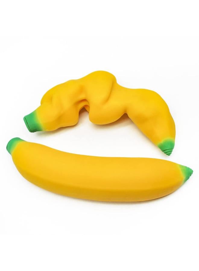 Stretchy Glue-Sand Filled Rubber Banana, Latex Soft Decompression Toy, High-Elastic Stretchable Decompression, Decompression Toy for Adults and Children (Bananas -2 Pieces)