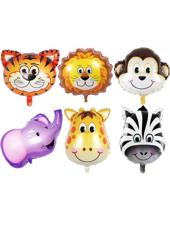 OuMuaMua Jungle Safari Birthday Party Decorations 6 Pack Giant Safari Animal Balloons For Boy Kids Safari Jungle Baby Shower Wild One Birthday Zoo Party Decorations  - Image 2