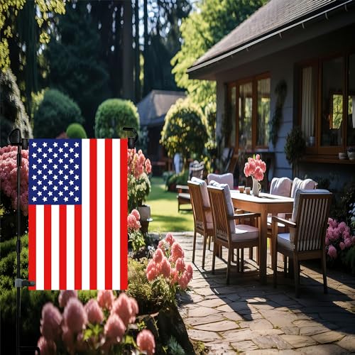Akeydeco Garden Flag Pole Stand Holder, Garden Flags for Outside with Flag Stopper and Clip Waterproof Powder-Coated Paint for Flag Pole Holder for Outside House,Yard Flags for Outside - Image 2