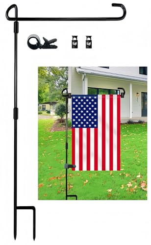 Akeydeco Garden Flag Pole Stand Holder, Garden Flags for Outside with Flag Stopper and Clip Waterproof Powder-Coated Paint for Flag Pole Holder for Outside House,Yard Flags for Outside - Image 5