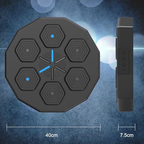EAZY WAYZ Smart Music Boxing Machine Wall-Mounted Punch Trainer with 9 Modes & Speeds, Bluetooth Music Sync, Gloves & USB Perfect for Home Gyms, Fitness Enthusiasts, and Professional Training (Black) - Image 2