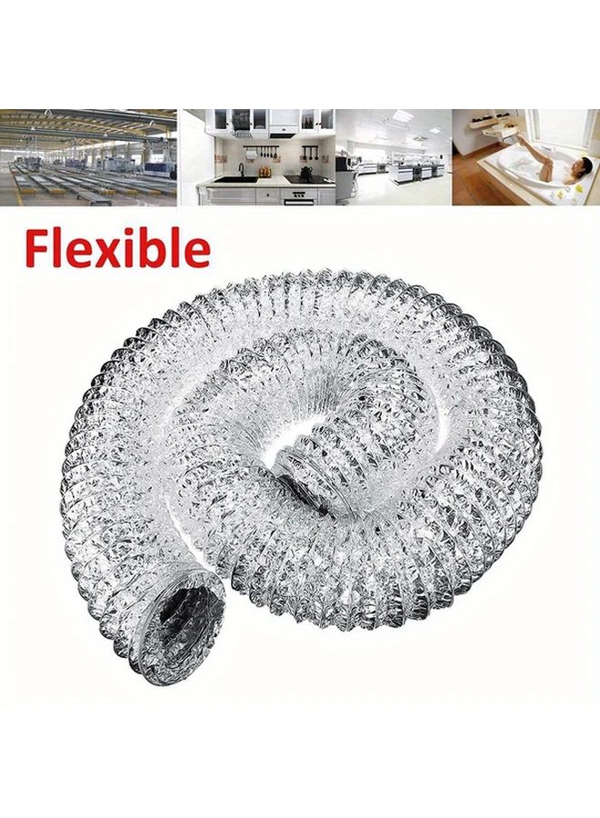 4 Inch Aluminum Flexible Ventilation Duct Pipe 59 Inch Industrial Exhaust Hose 1pc - Image 2