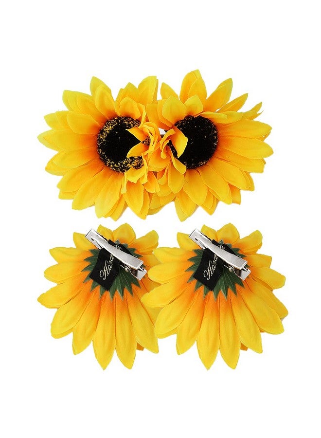 Guqqeuc Sunflower Hair Barrettes Hair Clips For Women Girls Daisy Alligator Hair Clips For Teen Girls Summer Beach Hair Pins 4Pcs - Image 1
