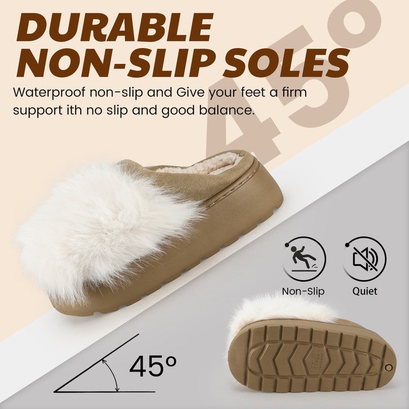 Lucky Kids Women's Fuzzy Indoor Slippers, Cozy Plush Winter House Shoes with Memory Foam, Warm Furry Slip-On Slippers for Home, Anti-Skid Sole, Cute Gifts for Girls & Ladies - Image 4