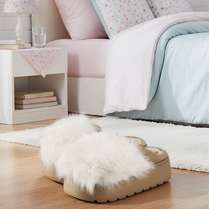 Lucky Kids Women's Fuzzy Indoor Slippers, Cozy Plush Winter House Shoes with Memory Foam, Warm Furry Slip-On Slippers for Home, Anti-Skid Sole, Cute Gifts for Girls & Ladies - Image 5