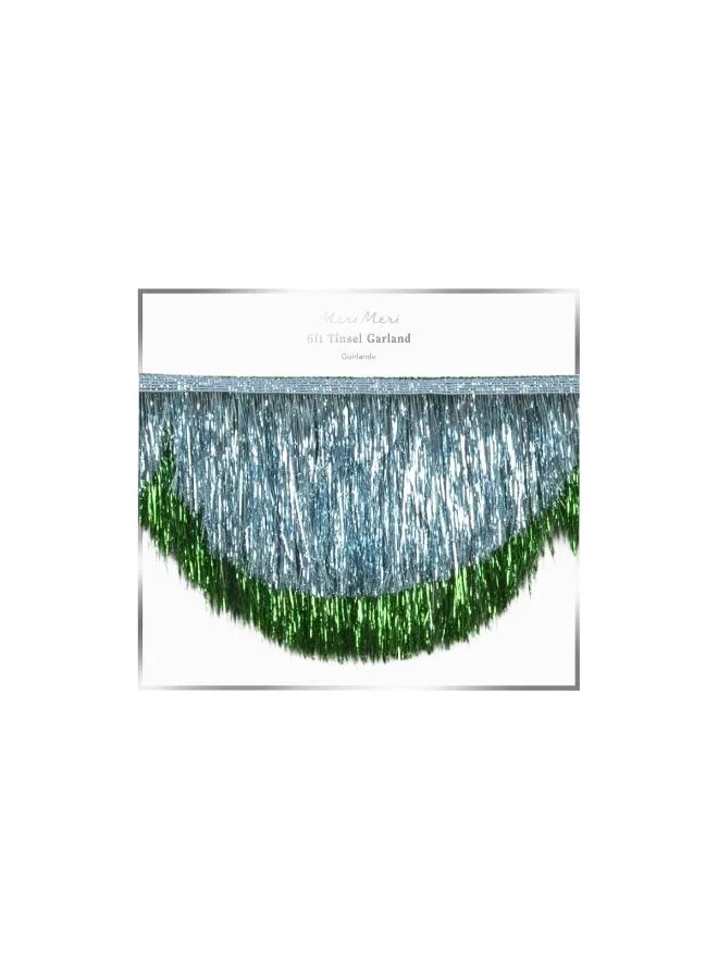 Meri Meri  Blue Tinsel Scallop Garland  | Best Price UAE