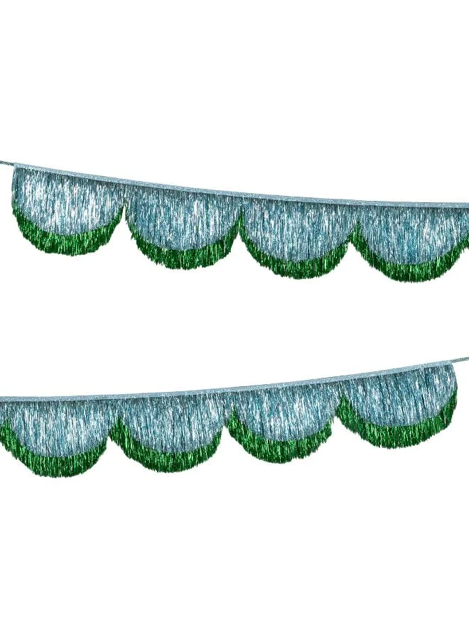 Meri Meri Blue Tinsel Scallop Garland