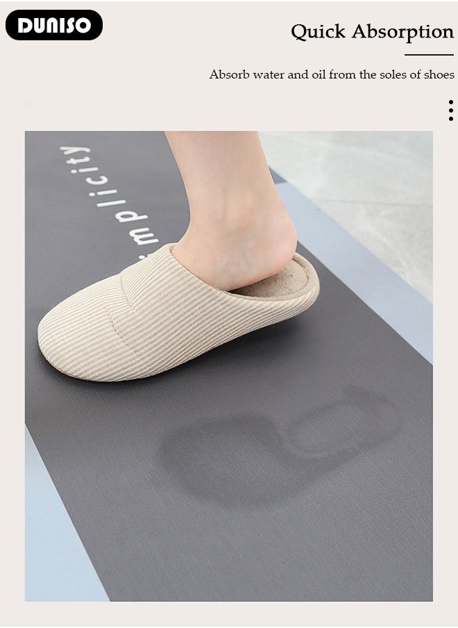 DUNISO Diatom Mud Front Door Mat, 60 * 90 cm Non-slip Natural Rubber Door Mat, Mud Scraper Welcome Mat, Easy Care Resist Dirt Front Door Mat for Home Entrance, Garage and Garden Entrance Mat  - Image 4