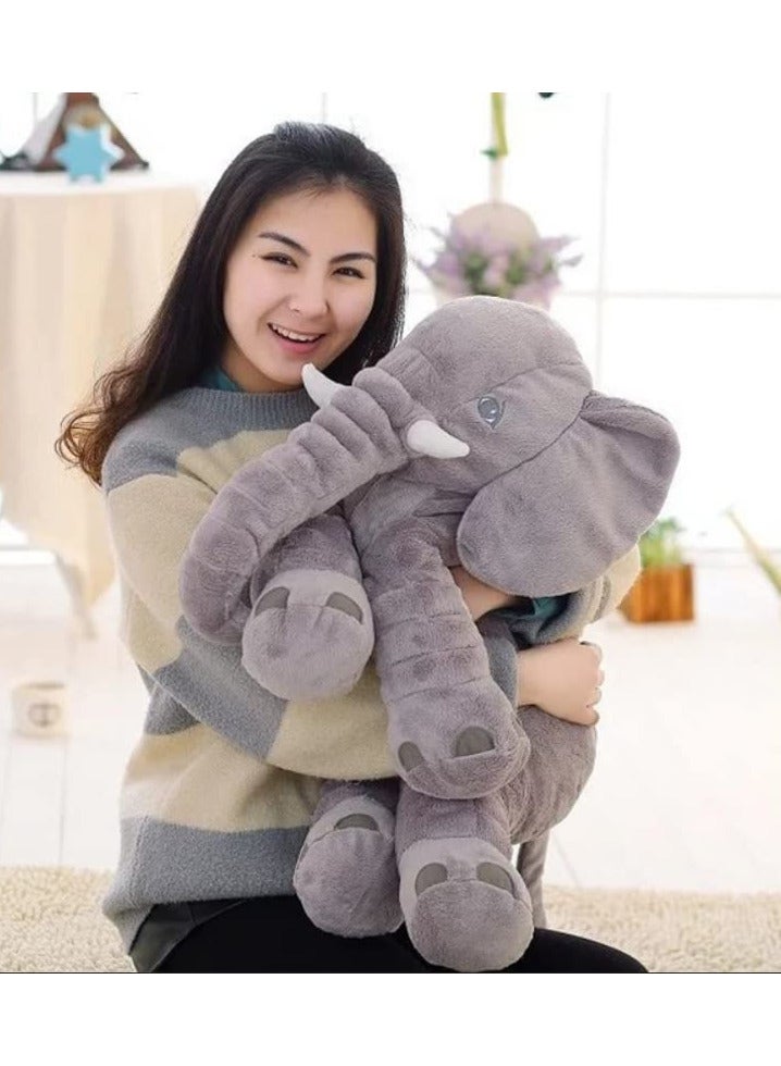 دمية فيل محشوة كبيرة الحجم للرسوم المتحركة، وسادة ظهر للأطفال للنوم، وسادة محشوة، دمية حيوان، دمية أطفال، هدية عيد ميلاد للأطفال 60 سم - Image 4