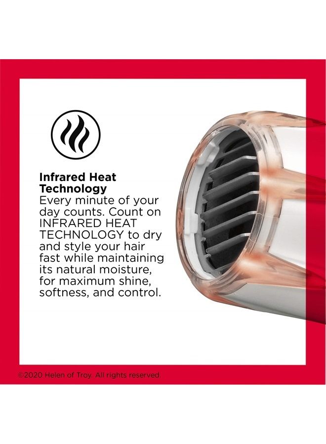 Revlon مجفف شعر بالأشعة تحت الحمراء | 1875 واط من أقصى قدر من اللمعان والنعومة والتحكم، (أبيض) - Image 2